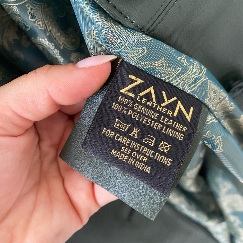 Zayn - Luxury 100% Genuine Leather Trench Coat in Army/Olive Green - Size M - Picture 8 of 12